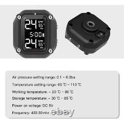 M5 Motorcycle Wireless Tire Pressure Monitoring Alarm with External Sensors