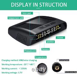 MZXDYCOS TPMS Tire Pressure Monitoring System Solar Power Charging with 6 TMPS