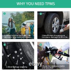MZXDYCOS TPMS Tire Pressure Monitoring System Solar Power Charging with 6 TMPS
