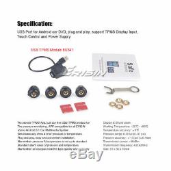 Monitoring Tire Pressure System 4 Sensor TPMS Tool for Android 8.0/9.1 Car Radio