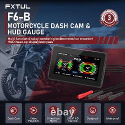 Motorcycle Gauge Tire Pressure Monitor Inclinometer Alarm Camcorders Tachometer