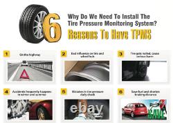 New Solar TPMS Tire Pressure Monitor System 8 External Sensors for Trucks