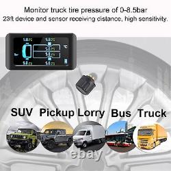 New Tire Pressure Monitor Solar USB Charging 0-8.5bar 122PSI Truck TPMS &6