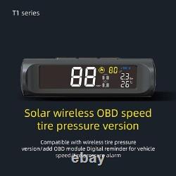 OBD2 Solar Wireless Car TPMS HUD Tire Pressure Monitor with 4 External Sensors