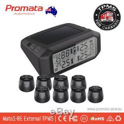 PROMATA External RV TPMS 8 Sensor Solar Wireles Tyre Pressure Monitor Mata1-8E
