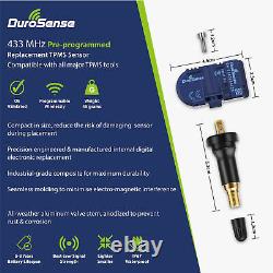 Pack of 4 DuroSense TPMS Rubber Valve Sensor PRE-CODED for Abarth DS138RABA-4