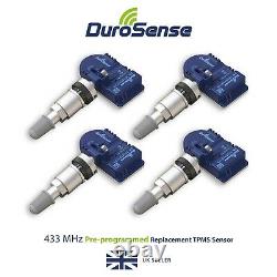 Pack of 4 DuroSense TPMS Tyre Pressure Sensor PRE-CODED for Nissan DS018NIS-4