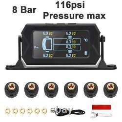 Pressure Monitoring System Wireless Solar TPMS LCD Car Tire with6 External Sensor