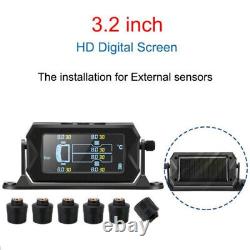 Pressure Monitoring System Wireless Solar TPMS LCD Car Tire with6 External Sensor