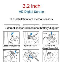 Pressure Monitoring System Wireless Solar TPMS LCD Car Tire with6 External Sensor