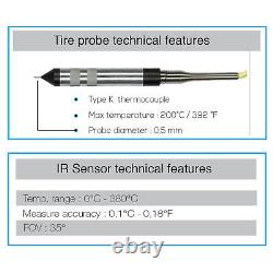 Prisma Electronics Digital Tyre Pyrometer/Logger with Probe Sensor