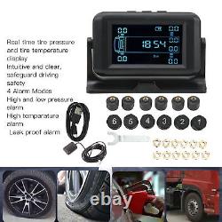 RV Tire Pressure Monitoring System 12 Wheel Tire Pressure Monitor 4 Alarm Modes