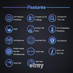 Real Time TPMS Tyre Pressure Monitor System For Truck RV Trailer With 8 Sensor