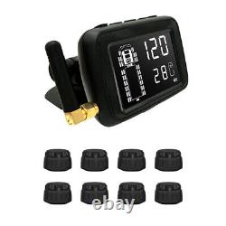 Real time 8 External Sensors TPMS Tyre Pressure Monitor System for Car Truck RV