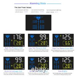 Real time 8 External Sensors TPMS Tyre Pressure Monitor System for Car Truck RV
