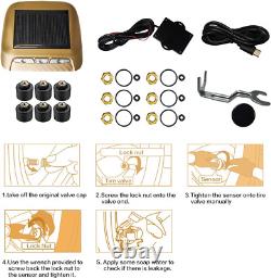 Rv/Trailer Tire Pressure Monitoring System M6 TPMS (0-199 PSI) 6 Sensors Champai