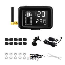 SYKIK-TPMS 10 wheel Real Time Tire Pressure Monitoring System for, RVs &Trucks10