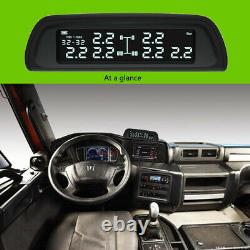 Solar Car Tire Pressure Monitor System Wireless USB LCD + 6 Sensors Auto Truck