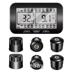 Solar LCD TPMS Tire Pressure Monitoring System Fits BUS RV With 8 External Sensors