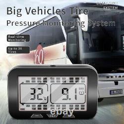 Solar Power TPMS Tyre Pressure Monitor System 10 Sensor & Repeater For Truck RV