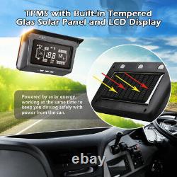 Solar Power TPMS Tyre Pressure Monitor System 8 Sensor & Repeater For Truck RV