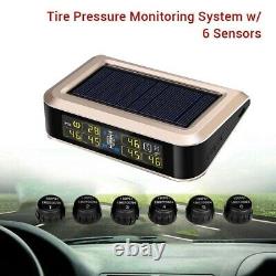 Solar Power TPMS Wireless Tire Pressure Monitoring System +6 Sensors LCD Fit RV