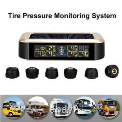 Solar Power TPMS Wireless Tire Pressure Monitoring System +6 Sensors LCD Fit RV