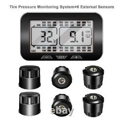 Solar TPMS LCD Tire Pressure Monitoring System For Truck with 6 External Sensors