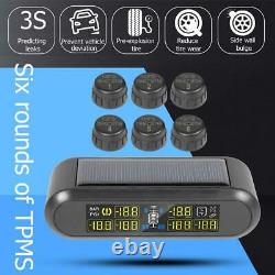 Solar TPMS RV Truck Tire Pressure Monitoring System with 6 External Sensors Hot