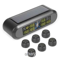 Solar TPMS RV Truck Tire Pressure Monitoring System with 6 External Sensors Hot