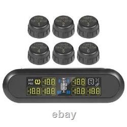 Solar TPMS RV Truck Tire Pressure Monitoring System with 6 External Sensors Hot