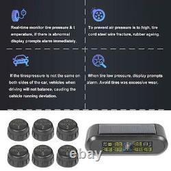 Solar TPMS RV Truck Tire Pressure Monitoring System with 6 External Sensors Hot