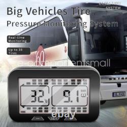 Solar TPMS Real Time Tire Pressure Monitoring System 12 External Sensor RV Truck