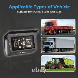 Solar TPMS Tire Pressure Monitor System 10 External Sensors For RV Truck Trailer