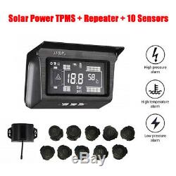 Solar TPMS Tire Temperature Pressure Monitoring System 10 Sensor For Trailer Bus