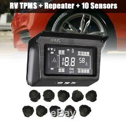 Solar TPMS Tire Temperature Pressure Monitoring System 10 Sensor For Trailer Bus