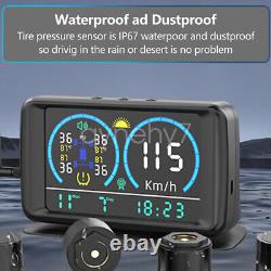 Solar TPMS Tyre Tire Pressure Monitoring System for Truck RV Caravan 6 Sensors