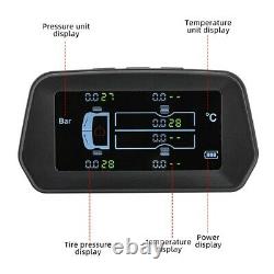 Solar Tire Pressure Monitoring System USB 12.0bar Real-time Alarm With 6 Sensors
