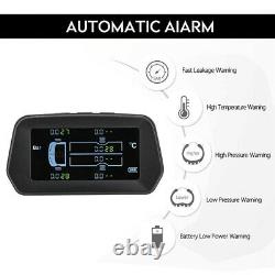 Solar Tire Pressure Monitoring System USB Real-time 12.0bar Alarm With 6 Sensors U