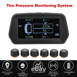 Solar Tire Pressure Monitoring System USB Real-time 12.0bar Alarm With 6 Sensors U