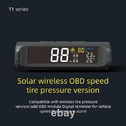 Solar Wireless Car TPMS OBD2 HUD USB Tire Pressure Monitor With 4 External Sensor