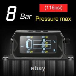 Solar Wireless Car TPMS Tyre Pressure Monitoring System 8bar + 6 External Sensor