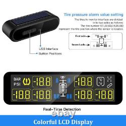 Solar Wireless TPMS Car Tyre Pressure Monitoring System With 6 External Sensors