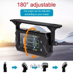 Solar Wireless TPMS LCD Car Truck Tire Pressure Monitoring 6 External Sensors