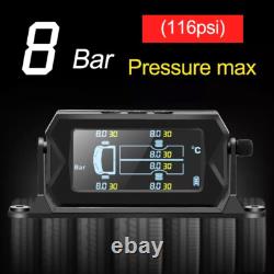 Solar Wireless TPMS LCD Car Truck Tire Pressure Monitoring 6 External Sensors