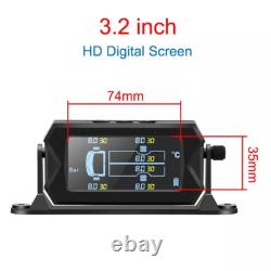 Solar Wireless TPMS LCD Car Truck Tire Pressure Monitoring 6 External Sensors