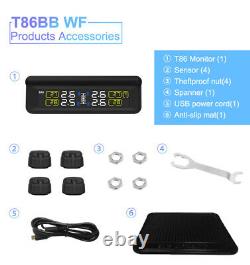 T86BB-WF Car TPMS Tire Pressure Monitor System LCD Monitor with4 External Sensors
