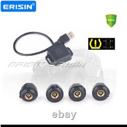 TPMS 4 Sensor Car Tire Pressure Module Alarm Display USB for Android 5.1+ Stereo