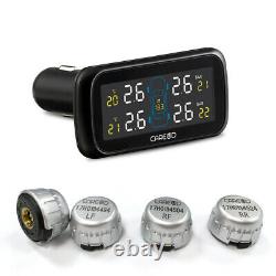 TPMS Auto Car Wireless Tire Pressure Monitoring System with Sensors LCD Display