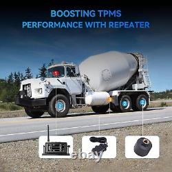 TPMS Tire Pressure Monitor System with 8 Sensors, Repeater, Solar & USB Charging
